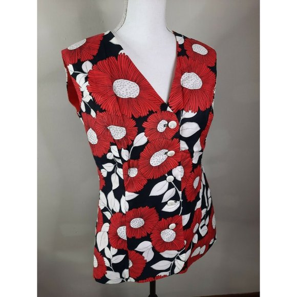 VTG 70s Saba California Flower Floral Mod Vest M - Picture 16 of 17